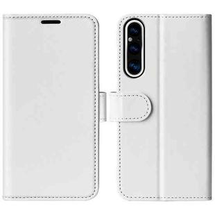 For Sony Xperia 1 V R64 Texture Horizontal Flip Leather Phone Case(White)