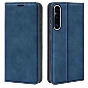 For Sony Xperia 1 V  Retro-skin  Magnetic Suction Leather Phone Case(Dark Blue)