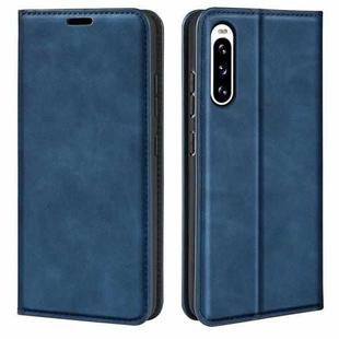 For Sony Xperia 10 V Retro-skin  Magnetic Suction Leather Phone Case(Dark Blue)