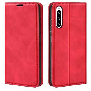 For Sony Xperia 10 V Retro-skin  Magnetic Suction Leather Phone Case(Red)