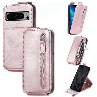 For Google Pixel 8 Pro Zipper Wallet Vertical Flip Leather Phone Case(Pink)