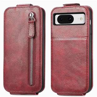 For Google Pixel 8a Zipper Wallet Vertical Flip Leather Phone Case(Red)