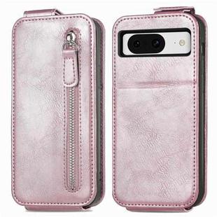 For Google Pixel 8a Zipper Wallet Vertical Flip Leather Phone Case(Pink)