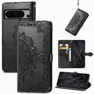 For Google Pixel 8 Pro Mandala Flower Embossed Leather Phone Case(Black)