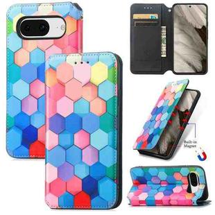 For Google Pixel 8 CaseNeo Colorful Magnetic RFID Anti-theft Leather Phone Case(Color Square)