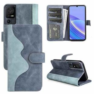 For TCL 40 SE Stitching Horizontal Flip Leather Phone Case(Blue)