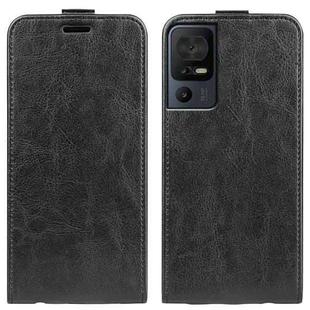 For TCL 40 SE R64 Texture Vertical Flip Leather Phone Case(Black)