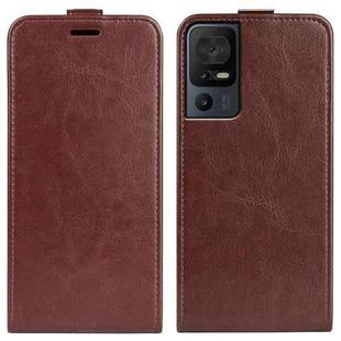 For TCL 40 SE R64 Texture Vertical Flip Leather Phone Case(Brown)