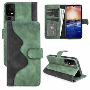 For TCL 40R Stitching Horizontal Flip Leather Phone Case(Green)