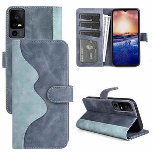 For TCL 40R Stitching Horizontal Flip Leather Phone Case(Blue)