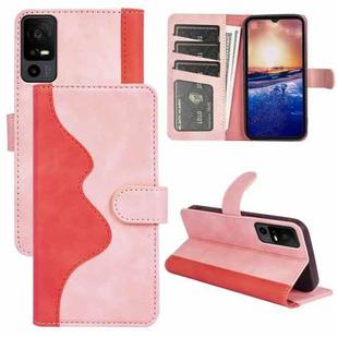 For TCL 40R Stitching Horizontal Flip Leather Phone Case(Red)