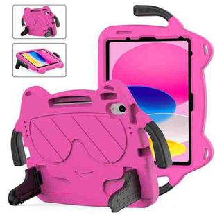 For iPad 10th Gen 10.9 2022 Ice Baby EVA Shockproof Hard PC Tablet Case(Rose Red+Black)