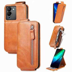 For Infinix Note 12 G96 Zipper Wallet Vertical Flip Leather Phone Case(Brown)