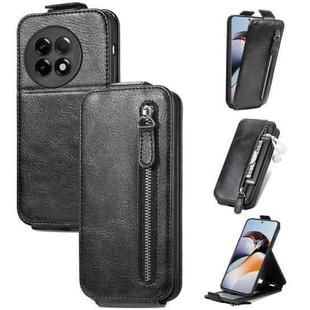 For OnePlus Ace 2 Zipper Wallet Vertical Flip Leather Phone Case(Black)