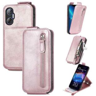 For Tecno Pova Neo 5G Zipper Wallet Vertical Flip Leather Phone Case(Rose Gold)