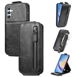 For Samsung Galaxy A34 5G Zipper Wallet Vertical Flip Leather Phone Case(Black)
