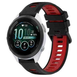 For Garmin Forerunner 265S 18mm Sports Two-Color Silicone Watch Band(Black+Red)