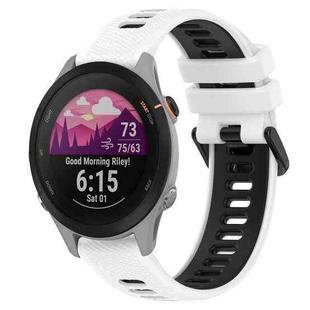For Garmin Forerunner 255S 18mm Sports Two-Color Silicone Watch Band(White+Black)