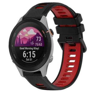 For Garmin Forerunner 255S 18mm Sports Two-Color Silicone Watch Band(Black+Red)