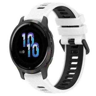 For Garmin Venu 2S 18mm Sports Two-Color Silicone Watch Band(White+Black)