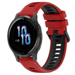 For Garmin Venu 2S 18mm Sports Two-Color Silicone Watch Band(Red+Black)