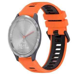For Garmin Vivomove 3S 18mm Sports Two-Color Silicone Watch Band(Orange+Black)
