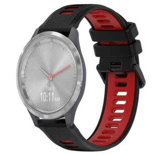 For Garmin Vivomove 3S 18mm Sports Two-Color Silicone Watch Band(Black+Red)