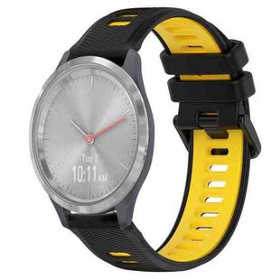 For Garmin Vivomove 3S 18mm Sports Two-Color Silicone Watch Band(Black+Yellow)