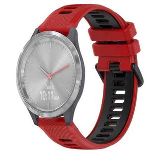 For Garmin Vivomove 3S 18mm Sports Two-Color Silicone Watch Band(Red+Black)