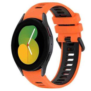 For Samsung Galaxy Watch5 44mm 20mm Sports Two-Color Silicone Watch Band(Orange+Black)