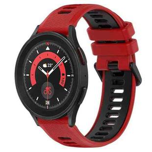 For Samsung Galaxy Watch5 Pro 45mm 20mm Sports Two-Color Silicone Watch Band(Red+Black)