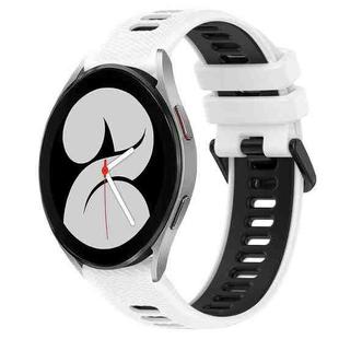 For Samsung Galaxy Watch4 40mm 20mm Sports Two-Color Silicone Watch Band(White+Black)