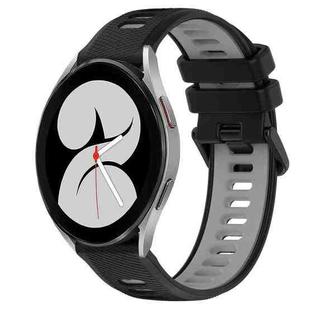 For Samsung Galaxy Watch4 40mm 20mm Sports Two-Color Silicone Watch Band(Black+Grey)
