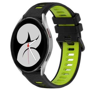 For Samsung Galaxy Watch4 40mm 20mm Sports Two-Color Silicone Watch Band(Black+Green)