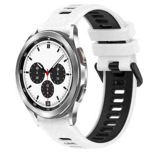 For Samsung  Galaxy Watch4 Classic 42mm 20mm Sports Two-Color Silicone Watch Band(White+Black)