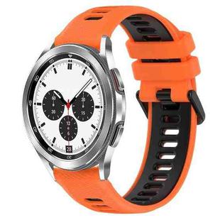 For Samsung  Galaxy Watch4 Classic 42mm 20mm Sports Two-Color Silicone Watch Band(Orange+Black)