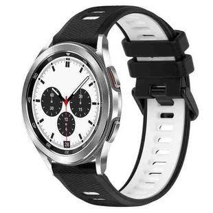 For Samsung  Galaxy Watch4 Classic 42mm 20mm Sports Two-Color Silicone Watch Band(Black+White)