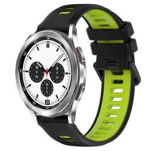 For Samsung  Galaxy Watch4 Classic 42mm 20mm Sports Two-Color Silicone Watch Band(Black+Green)