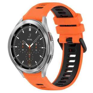 For Samsung  Galaxy Watch4 Classic 46mm 20mm Sports Two-Color Silicone Watch Band(Orange+Black)