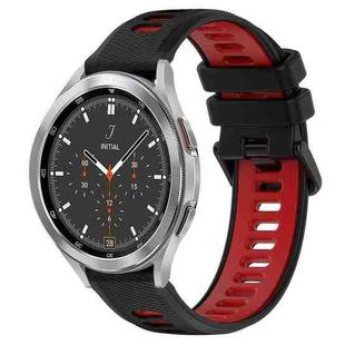 For Samsung  Galaxy Watch4 Classic 46mm 20mm Sports Two-Color Silicone Watch Band(Black+Red)