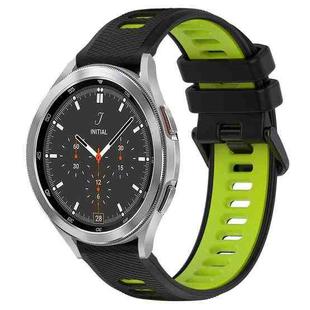 For Samsung  Galaxy Watch4 Classic 46mm 20mm Sports Two-Color Silicone Watch Band(Black+Green)