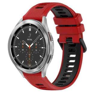 For Samsung  Galaxy Watch4 Classic 46mm 20mm Sports Two-Color Silicone Watch Band(Red+Black)