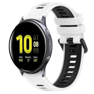For Samsung Galaxy Watch Active2 40mm 20mm Sports Two-Color Silicone Watch Band(White+Black)