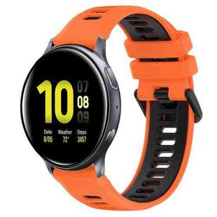 For Samsung Galaxy Watch Active2 40mm 20mm Sports Two-Color Silicone Watch Band(Orange+Black)
