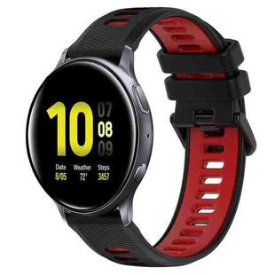 For Samsung Galaxy Watch Active2 40mm 20mm Sports Two-Color Silicone Watch Band(Black+Red)