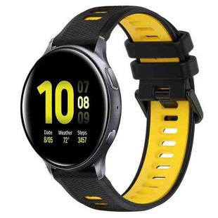 For Samsung Galaxy Watch Active2 40mm 20mm Sports Two-Color Silicone Watch Band(Black+Yellow)