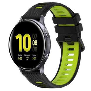 For Samsung Galaxy Watch Active2 40mm 20mm Sports Two-Color Silicone Watch Band(Black+Green)