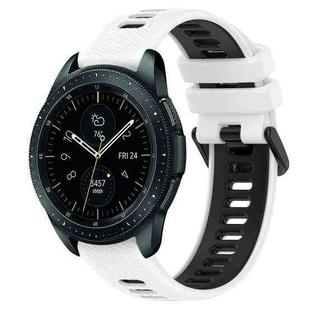 For Samsung Galaxy Watch 42mm 20mm Sports Two-Color Silicone Watch Band(White+Black)