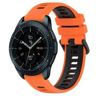 For Samsung Galaxy Watch 42mm 20mm Sports Two-Color Silicone Watch Band(Orange+Black)