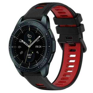 For Samsung Galaxy Watch 42mm 20mm Sports Two-Color Silicone Watch Band(Black+Red)